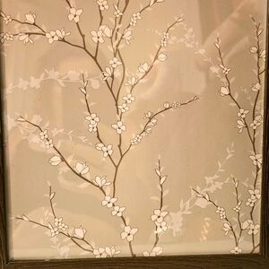 Floral Branch Wall Art in Brown and White